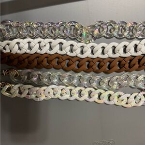 Gold blush bag chains and a phone chain